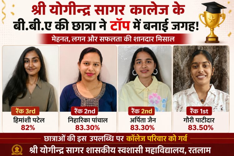 श्री योगीन्द्र सागर कालेज की बीबीए छात्राओं ने किया टॉप, बटौरी शाबाशियां