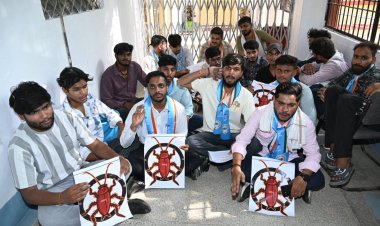 रानी दुर्गावती विश्वविद्यालय में भारी हंगामा: फीस वृद्धि और अनियमितताओं के खिलाफ NSUI का उग्र प्रदर्शन, कुलपति की गाड़ी पर चिपकाया ज्ञापन